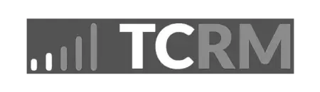 a black and white photo of the tcrm logo