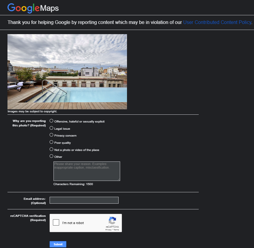 Flagging Google Image for Removal