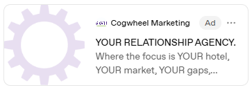 Sample of Cogwheel's ad in ChatGPT